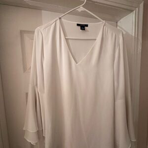Alfani Classic White V-Neck Blouse